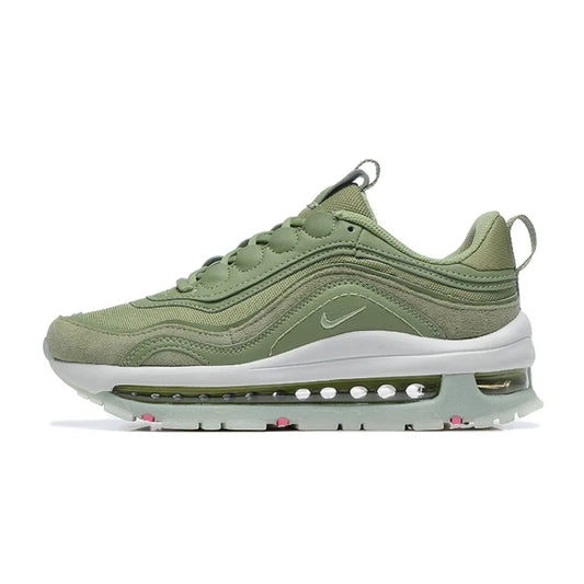 Nike Air Max 97 Futura Retro Fashion Air Cushion Anti-Slip Against Impact Men Women Running Shoes Sports Sneakers Green Free Shipping