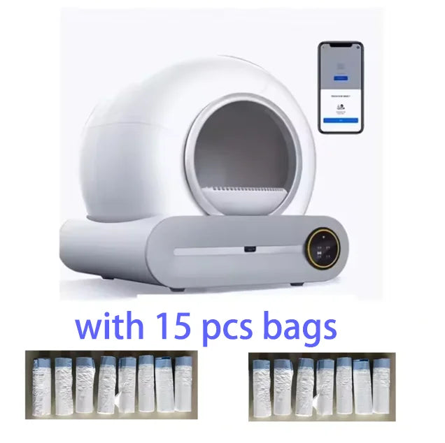 Tonepie Automatic Smart Cat Litter Box Self Cleaning App Control Large Cat Toilet 65L Watermen For Cat English Version Cats