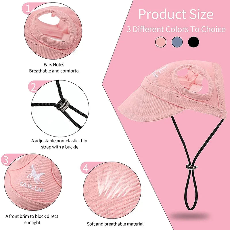 Pet Dog Caps Small Puppy Pets Summer Solid Color Cap Dog Baseball Visor Hat Outdoor Accessories Sun Bonnet Cap Travelhelmet FREE Shippig