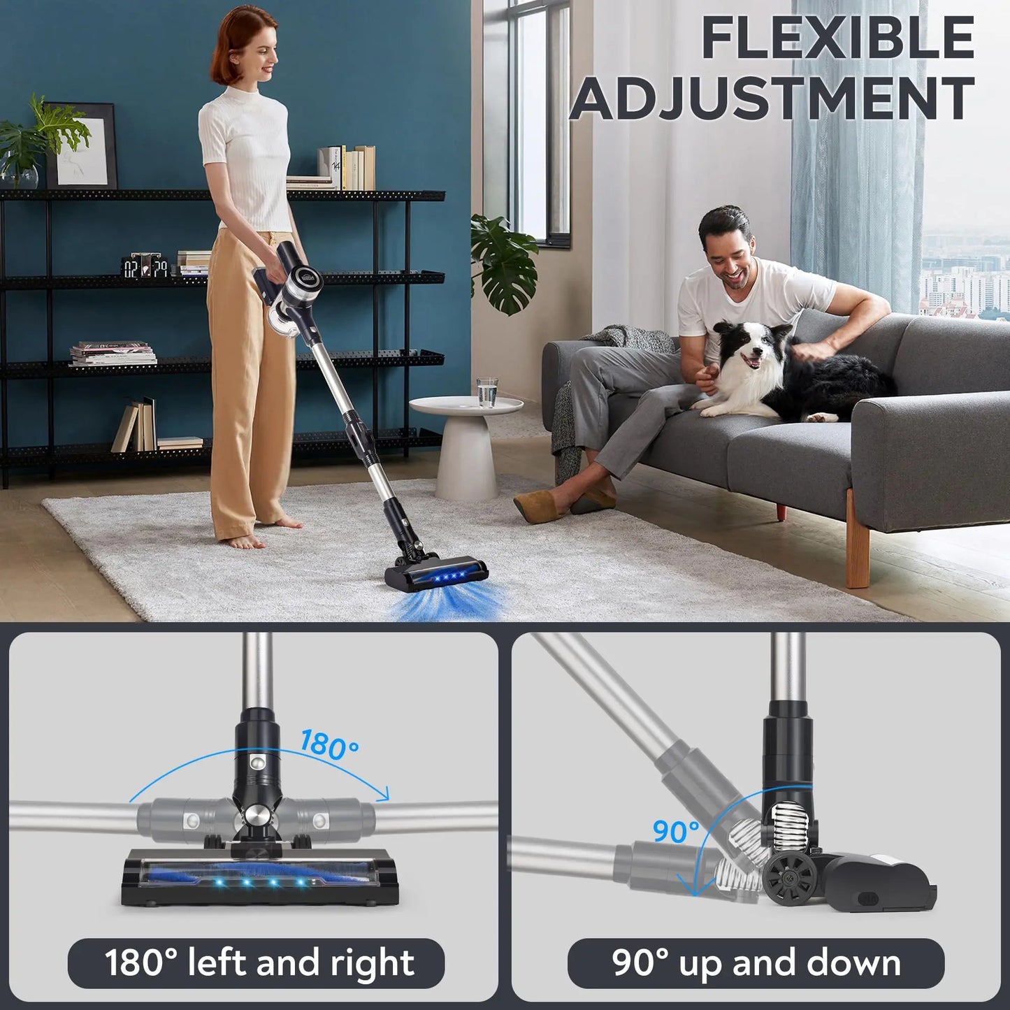 Bison Edge Cordless Vacuum Cleaner 6-in-1 Bendable 35kPA With Brushless Motor Home Car Portable Carpet Machine Vacuum Cleaner FREE Shipping
