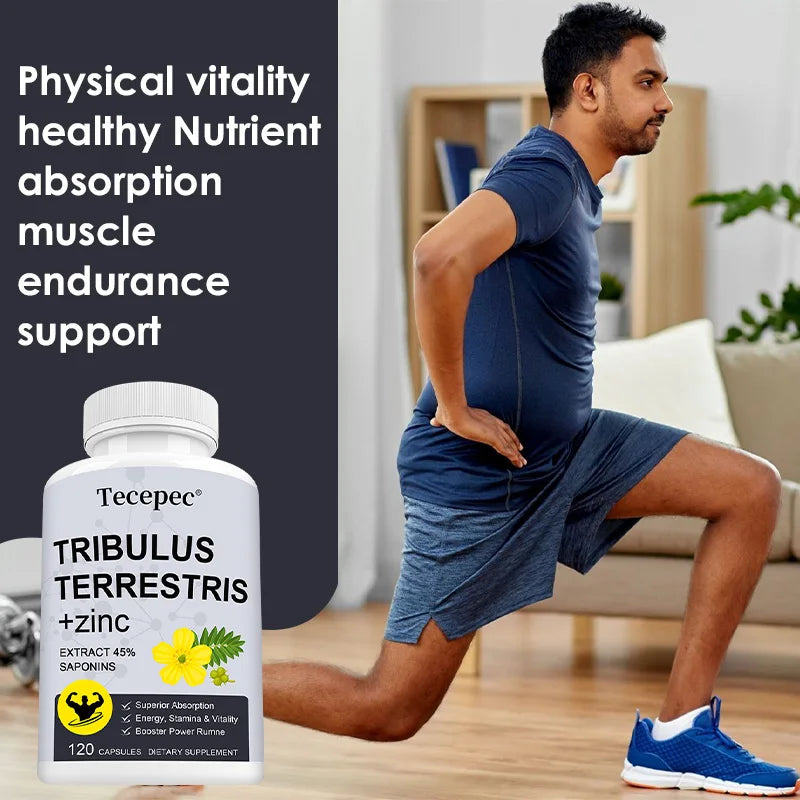 Tribulus + Zinc Supplement - Detoxifying, Skin Metabolism, Immunity, Sleep Support, Energy, Endurance and Vitality
