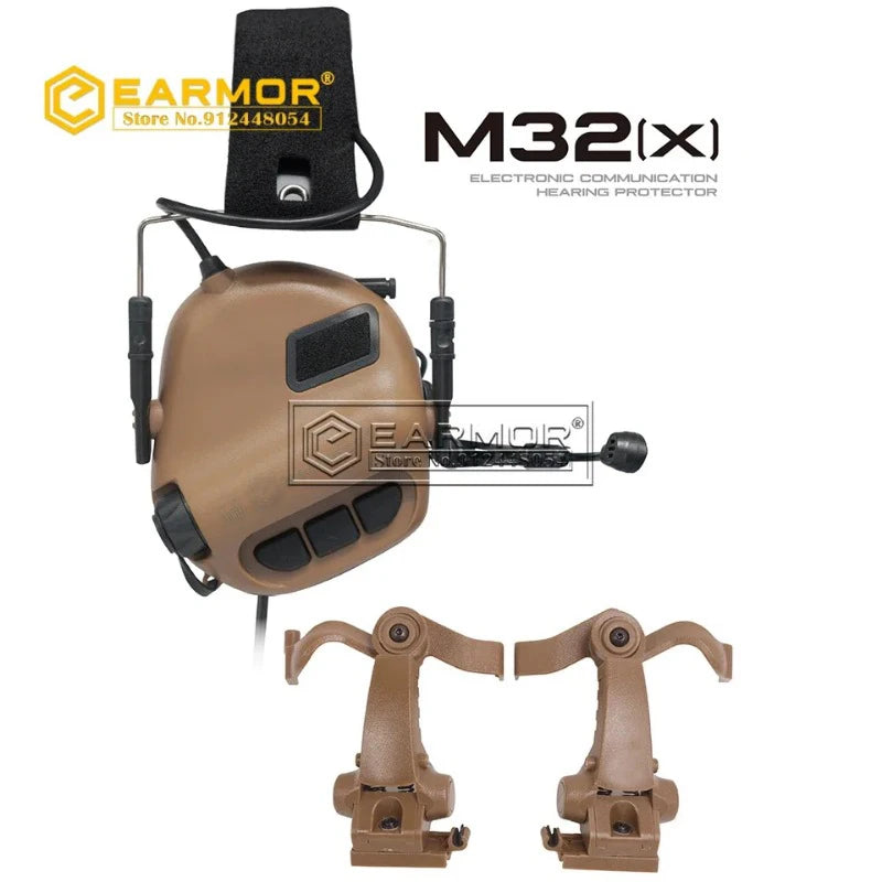 EARMOR M32X MOD4 Tactical Headset with Advanced Electronic Noise Reduction and Amplifying Pickup for RAC Rails FREE Shipping