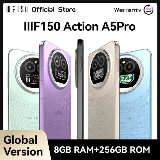 IIIF150 Action A5Pro Phone Dual Screen Design Smartphone Android 15 8GB RAM 256GB ROM 6.8" HD+ Display 5100mAh Samsung  S24FREE Shipping
