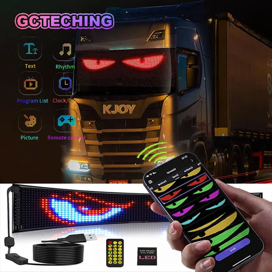 Led Eyes For Truck Led Matrix Panel RGB LED Car Panel DIY Programmable Bluetooth App Control Scrolling  Light FREE Shipping