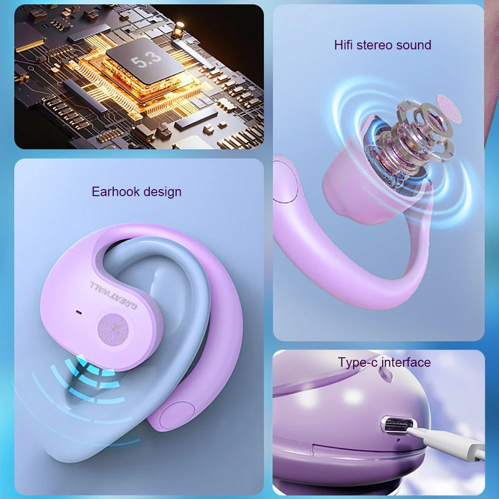 GreatWall AI Real-Time Translation Wireless Bluetooth Earphones Supporting Over 100 Voice Languages Translation Headphones FREE Shiping