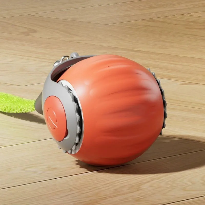 New Cat Interactive Ball Toy Automatic Rolling Ball with Tail Rechargeable Smart Pet Interactive Toy Intelligent Mouse for Cat