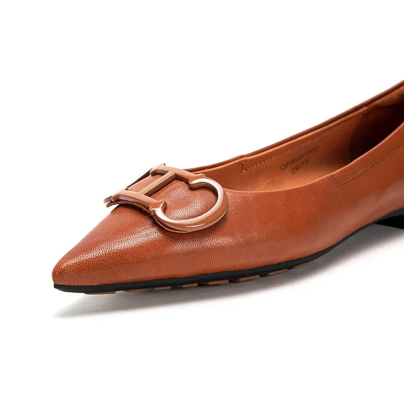 Pointed Toe Design Pure Simple Women's Flat Shoes Wear Comfortable Fashion Solid Women's Casual Shoes Vintage Classic