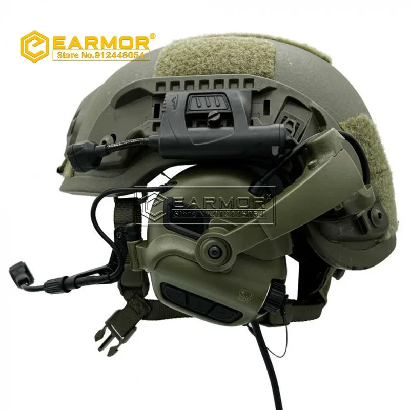 EARMOR M32X MOD4 Tactical Headset with Advanced Electronic Noise Reduction and Amplifying Pickup for RAC Rails FREE Shipping