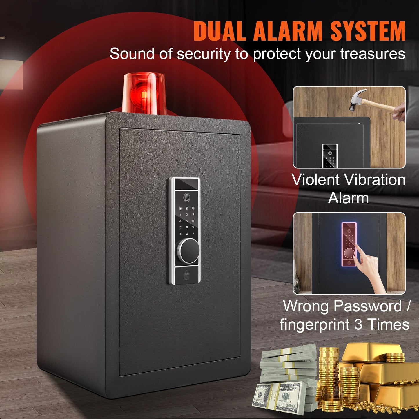 VEVOR Electric Safe 2.2/1.8 Cubic Feet Fingerprint & Digital Security Cabinet Safe W/ Fire-proof Bag for Cash Jewelry Documents FREE Shipping