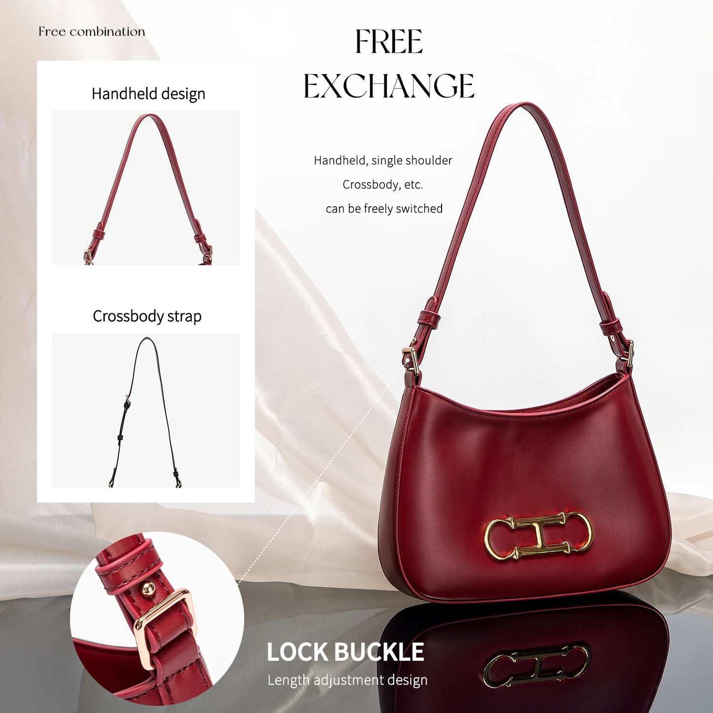 Fashion Classic Women's New Shoulder Bag Solid Color Retro Style Party Date Women's Shoulder Bag