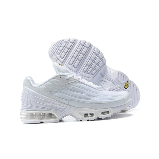 Nike Air Max Plus TN 3 Triple White Classics Lightweight Air Cushion Wear-Resistant Men Running Shoes White Walking Sneakers FREE Shipping