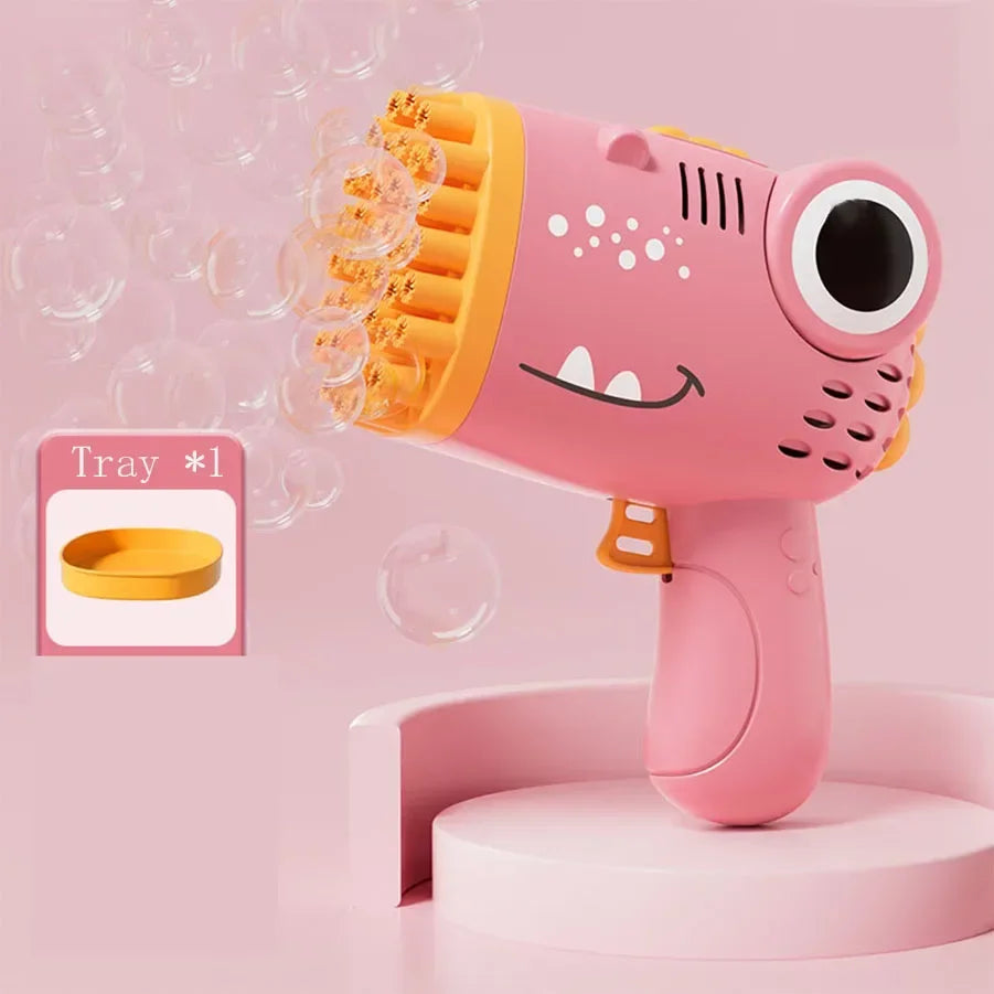 40 hole Dinosaur Bubble Gun Children's Bubble Gun Handheld Fully Automatic Bubble Machine without battery and bubble water FREE SHIPPING