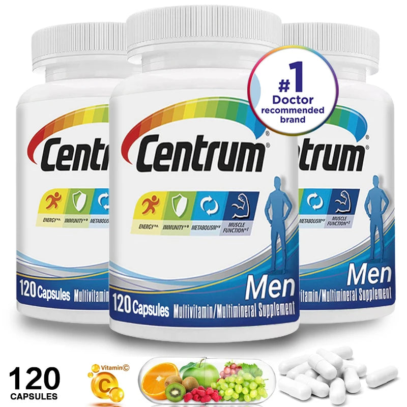 Centrum Multivitamin for Men and Mineral Supplements, Energy Support, Muscle Mass, Immune System, Antioxidants FREE SHIPPING