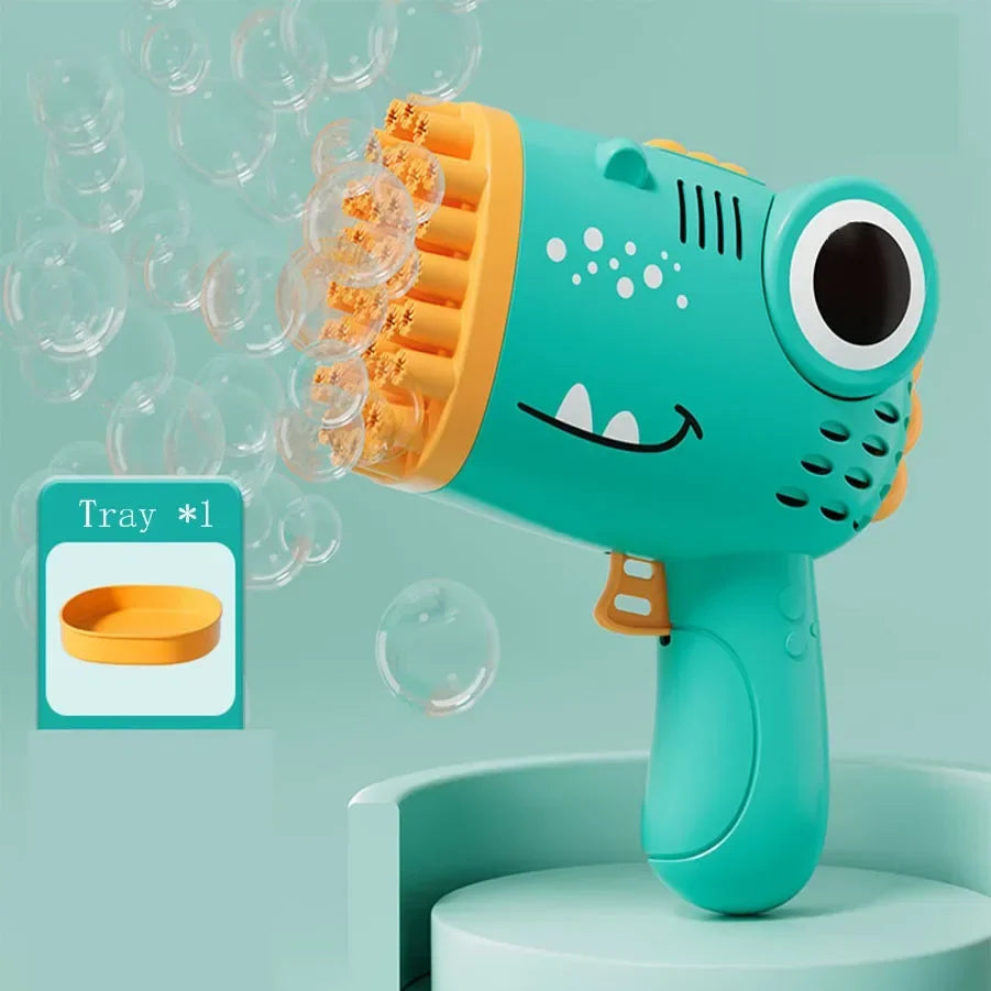 40 hole Dinosaur Bubble Gun Children's Bubble Gun Handheld Fully Automatic Bubble Machine without battery and bubble water FREE SHIPPING