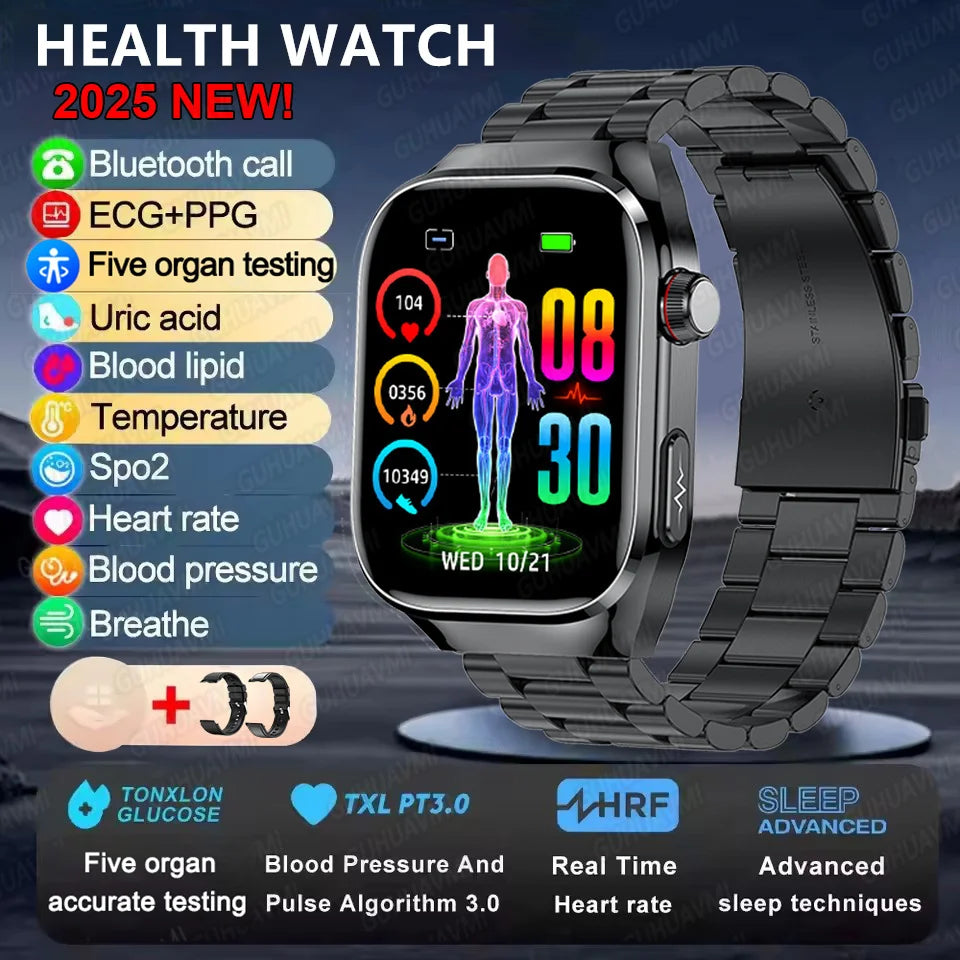 Micro Physical Examination Smart Watch For Men Uric Acid Body Fat Five Organ Health Watches Bluetooth Call SmartBracelet FREE Shipping