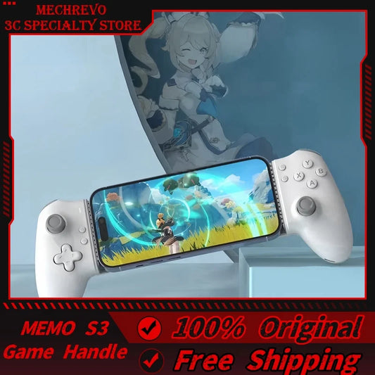 Memo S3 Gamepad Type-C Mobile Phone Controller Hall Effect Stretching Handle Stick Joystick Android Ps Cloud Game Customized PES Mobile FIFA Call of Dutty FREE Shipping