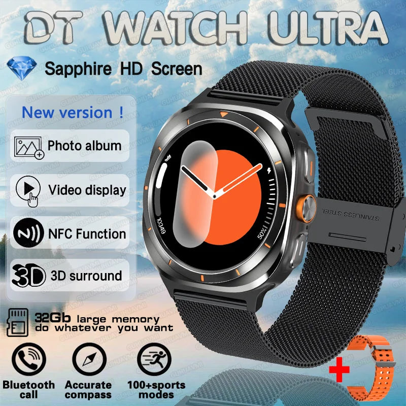 New Galaxi Watch 7 Ultra Smart Watch Men 32GB Memory Video GPS NFC 47mm AMOLED Fitness Tracker Health Smartwatch For Samsung