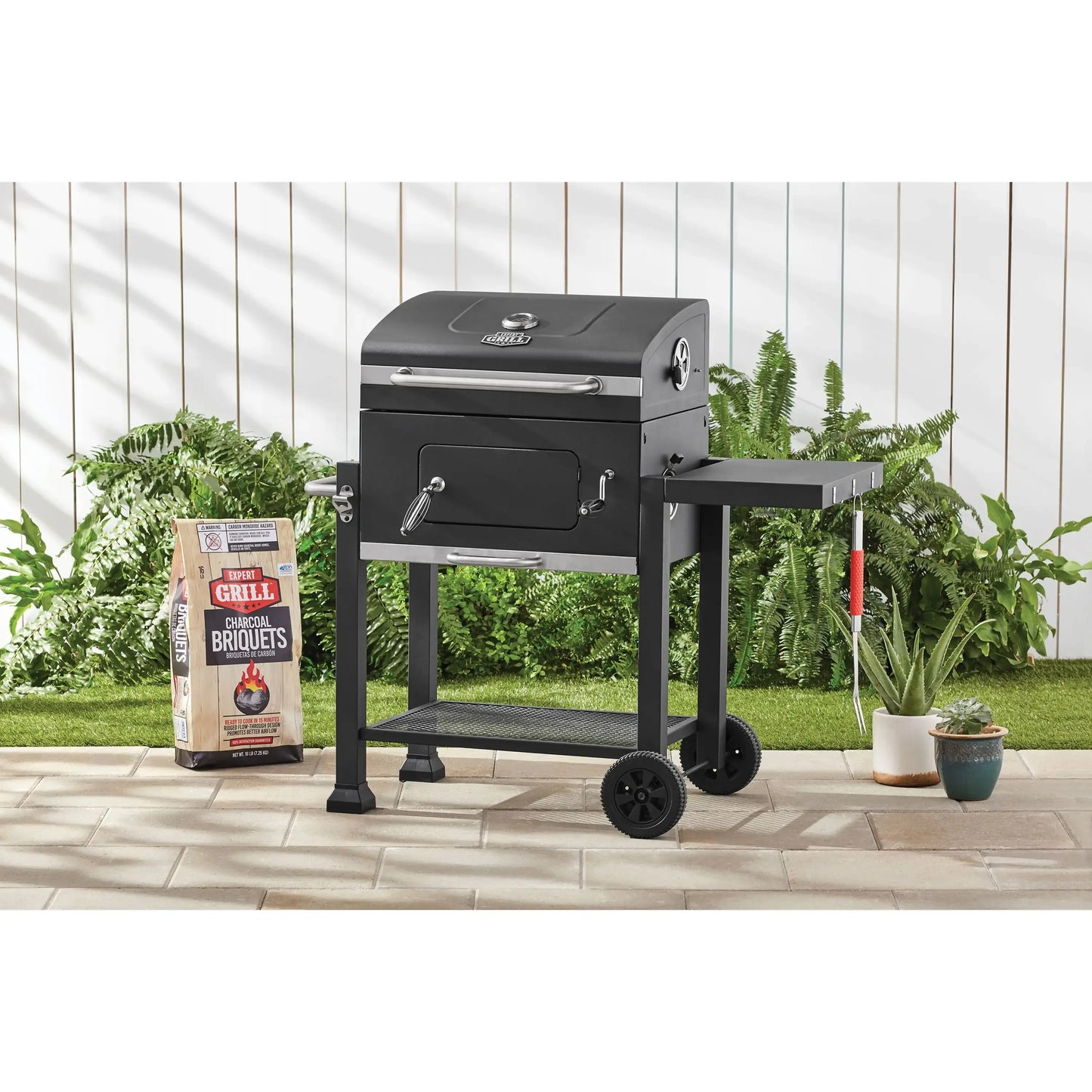Heavy Duty 24-inch Charcoal Grill, Black Free Shipping