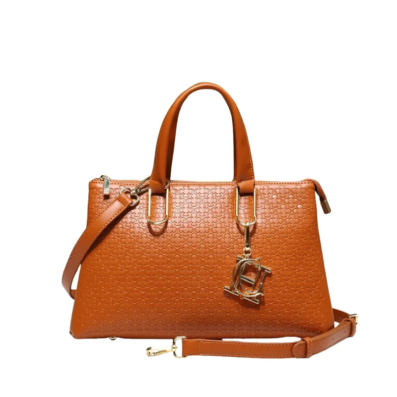 CH Daily Commuter Style High Feeling Ladies Tote Bag Letters Print Design Shoulder Bag Pure Colour Simple Fashion Ladies Crossbo