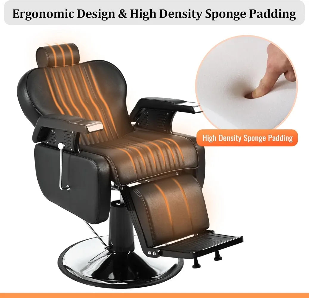 Reclining Barber Chair,Heavy Duty Beauty Shampoo Barbering Chair ReclineHeight Adjustable, Load Capacity FREE Shipping
