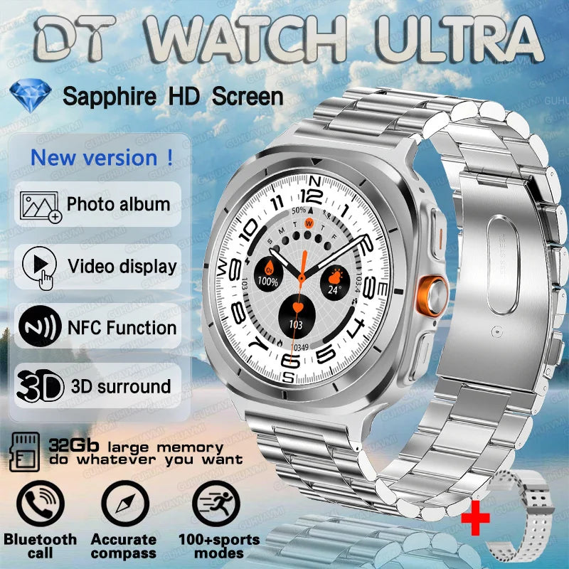 New Galaxi Watch 7 Ultra Smart Watch Men 32GB Memory Video GPS NFC 47mm AMOLED Fitness Tracker Health Smartwatch For Samsung