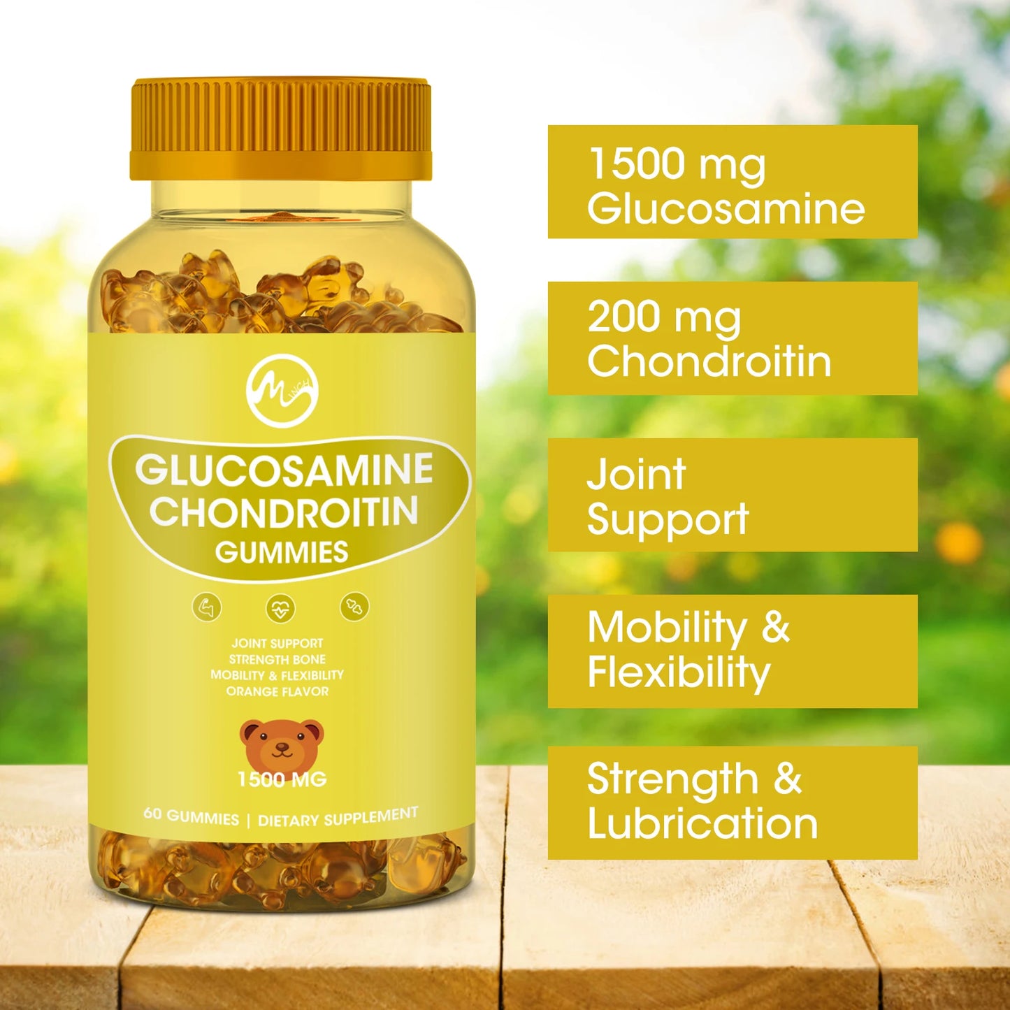 Glucosamine Chondroitin Gummies For Joint Support & Health Complex With Additional Msm Collagen Peptides For Hair, Skin & Nails FREE SHIPPING