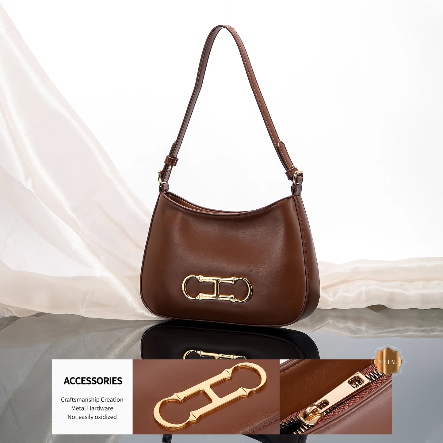 Fashion Classic Women's New Shoulder Bag Solid Color Retro Style Party Date Women's Shoulder Bag