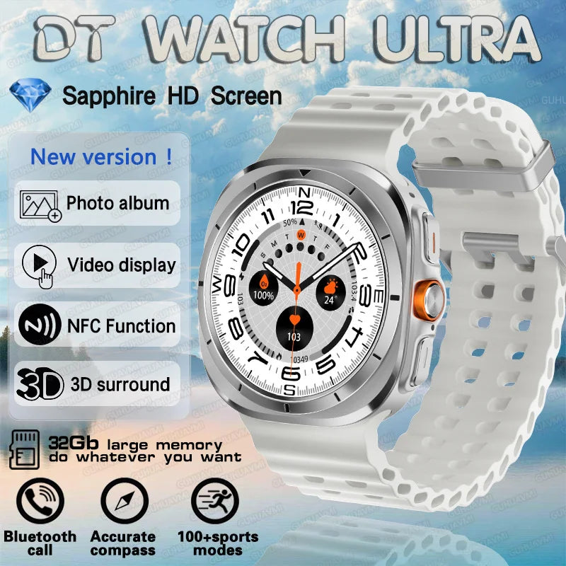New Galaxi Watch 7 Ultra Smart Watch Men 32GB Memory Video GPS NFC 47mm AMOLED Fitness Tracker Health Smartwatch For Samsung