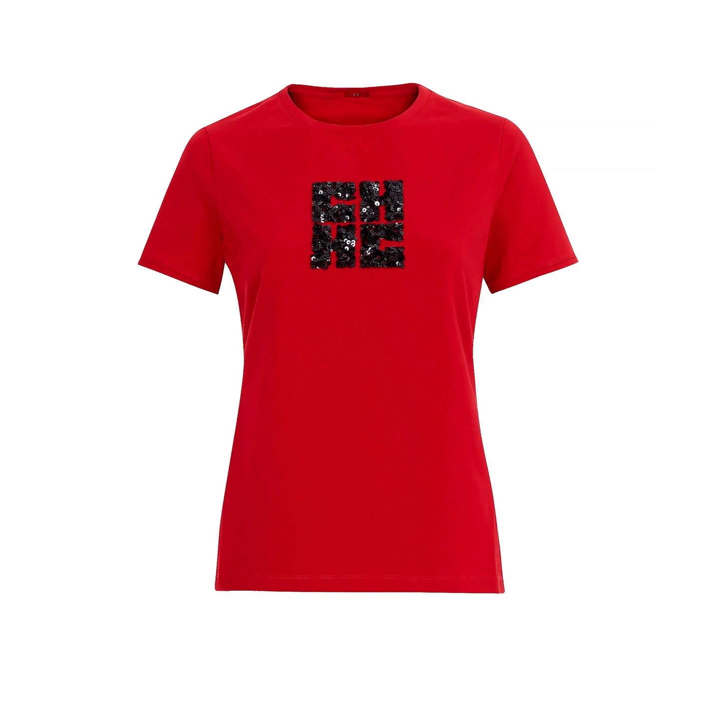 2025 New Women's T Shirts Short Sleeve O Neck Casual Temperament Sequin Design Cotton Female Tops Summer Women Tee Tops