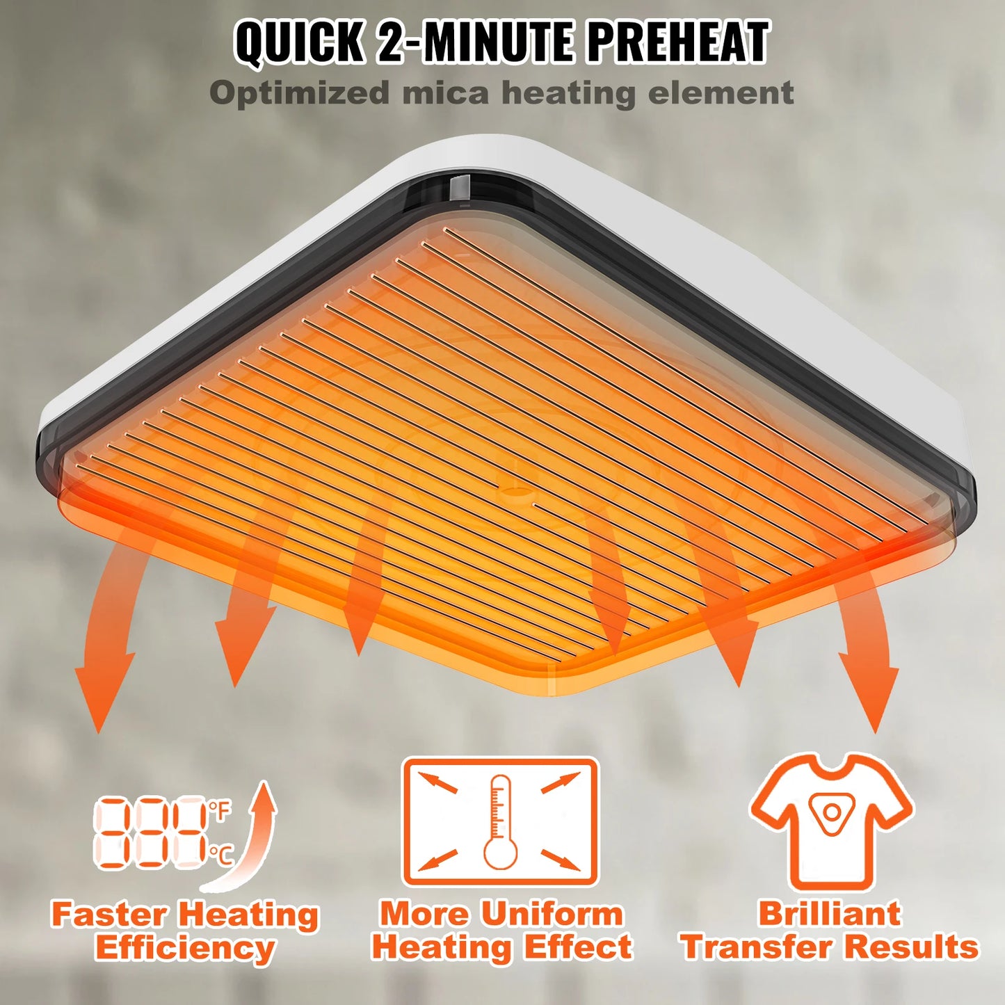 VEVOR 9x9/12x10 in Portable Heat Press Machine DIY Shirt Printing Multifunctional Sublimation Transfer for HTV Vinyl T-shirt Bag