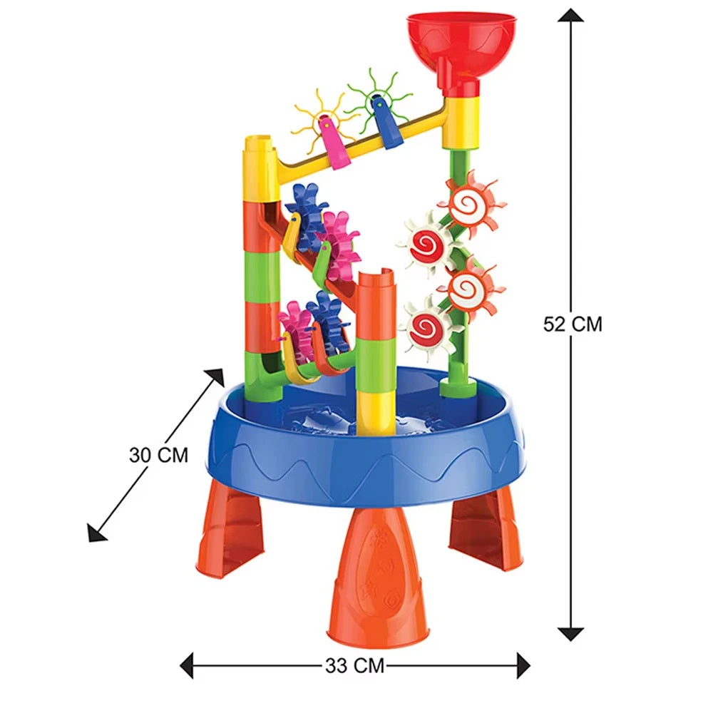 Waterwheel Funnel Beach Table Set Kids Sand Water Table Children's Beach Toys Summer Beach Children DIY Outdoor Garden Bunker Se