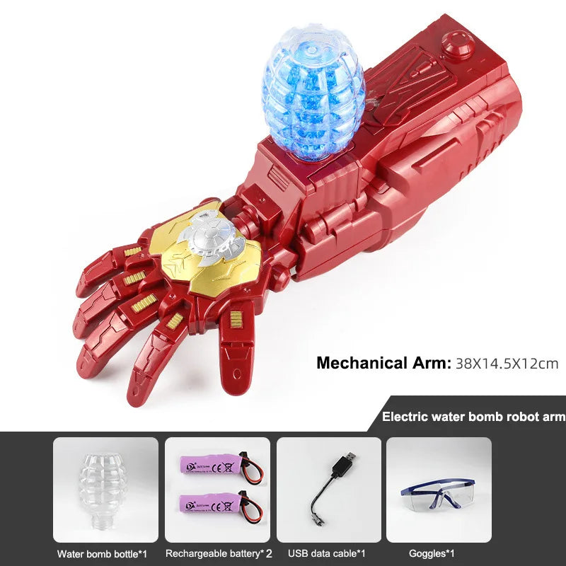 Electric Mechanioal Combat Arm 7-8mm Ball Bullets Water Gel Gun Splatter Wearable Toy Guns Cosplay Weapon for Boys Gifts