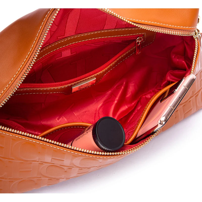 CH High Fashion Ladies Shoulder Bag Daily Commuter Versatile Small Square Women's Crossbody Bag Pure Colour Letter Print Design