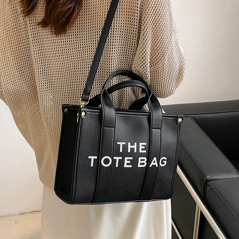 The Tote Bag For Women Crossbody Female Handbag New Solid Words Lette Leisure Large Bag,Luxury Fashion Bag,designer Bag for PU