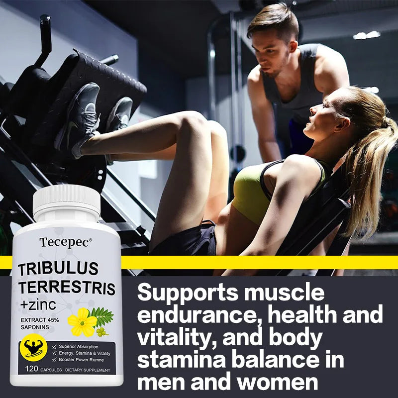 Tribulus + Zinc Supplement - Detoxifying, Skin Metabolism, Immunity, Sleep Support, Energy, Endurance and Vitality
