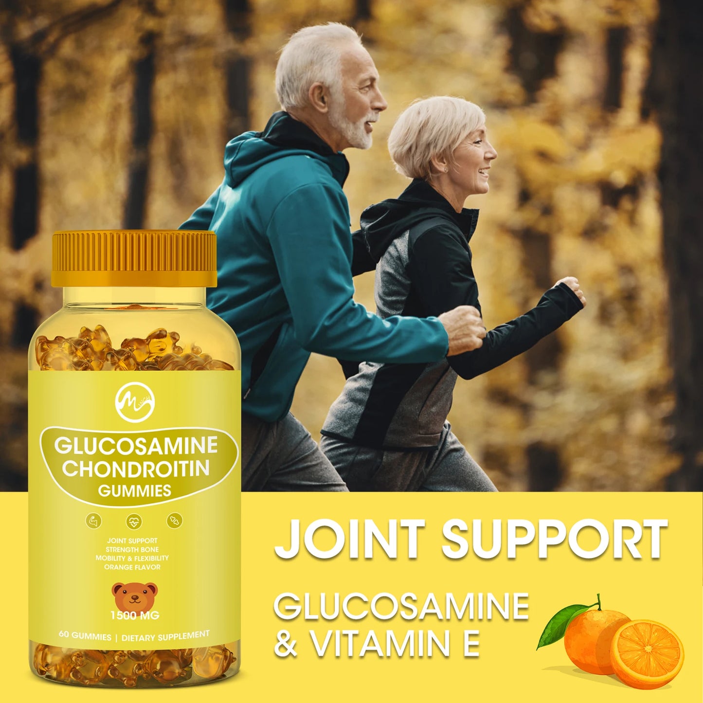 Glucosamine Chondroitin Gummies For Joint Support & Health Complex With Additional Msm Collagen Peptides For Hair, Skin & Nails FREE SHIPPING