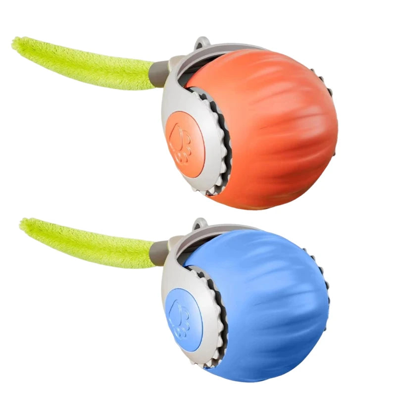 New Cat Interactive Ball Toy Automatic Rolling Ball with Tail Rechargeable Smart Pet Interactive Toy Intelligent Mouse for Cat