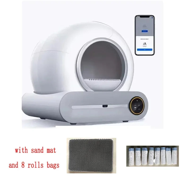 Tonepie Automatic Smart Cat Litter Box Self Cleaning App Control Large Cat Toilet 65L Watermen For Cat English Version Cats