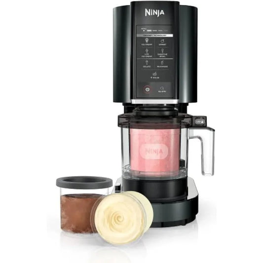 Ninja CREAMi Ice Cream, Sorbet, Milkshake Maker + 3 CREAMi Pints, CREAMi Ice Cream Maker, for Gelato, Mix-ins,Sorbet, Smoothie Bowls & More FREE SHIPPING