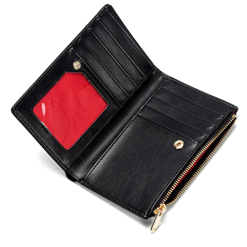 CHCH Simple Square Short Wallet Women's Small Wallet Women's Wallet Coin Deluxe Pouch Wallet Card Clip Portable Bag