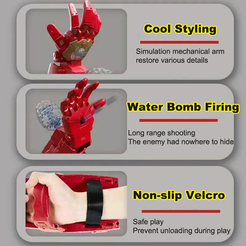 Electric Mechanioal Combat Arm 7-8mm Ball Bullets Water Gel Gun Splatter Wearable Toy Guns Cosplay Weapon for Boys Gifts