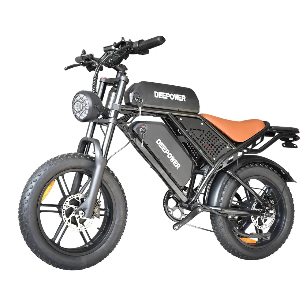 DEEPOWER S8 Electric Bicycle 1500W/2000W Dual Motor Electric Bike 60Ah Large Capacity Battery Ebike 20*4.0'' Fat Tire Men's Bike FREE Shipping
