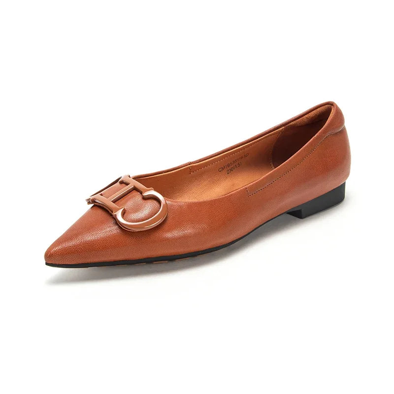 Pointed Toe Design Pure Simple Women's Flat Shoes Wear Comfortable Fashion Solid Women's Casual Shoes Vintage Classic
