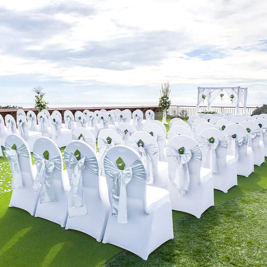 VEVOR 50Pcs Chair Cover Wedding Chair Covers Spandex Stretch Slipcover for Restaurant Banquet Hotel Dining Party Universal Cobertor  de sillas fundas FREE Shipping