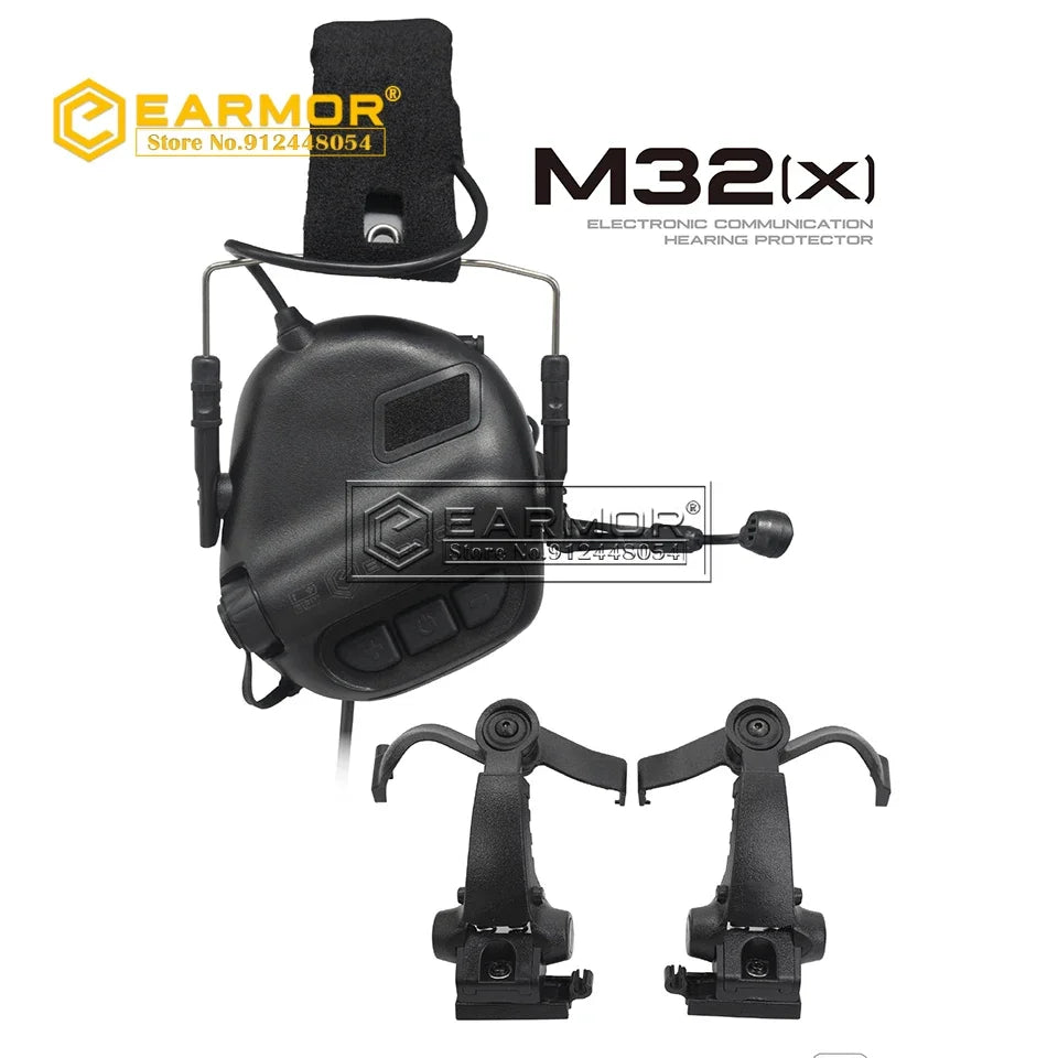 EARMOR M32X MOD4 Tactical Headset with Advanced Electronic Noise Reduction and Amplifying Pickup for RAC Rails FREE Shipping
