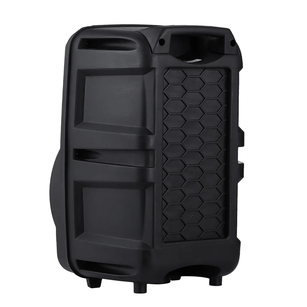 8"1000W Portable Bluetooth Speaker Heavy Bass Sound System Party DJ With Remote and microphone Led Light USB TF Subwoofer Free Shipping