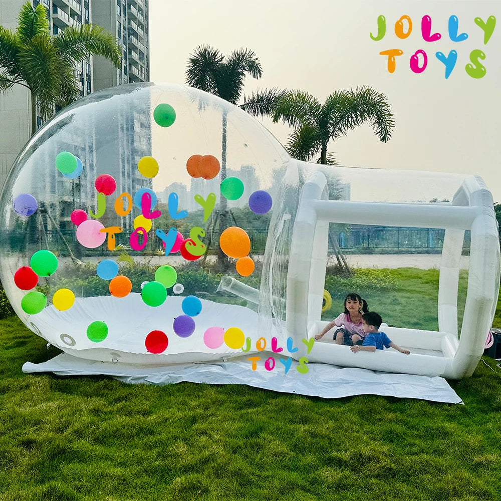 JOLLY TOYS Inflable Balloon inflatable bubble house with trampoline and transparent dome PVC material  with blower FREE SHIPPING