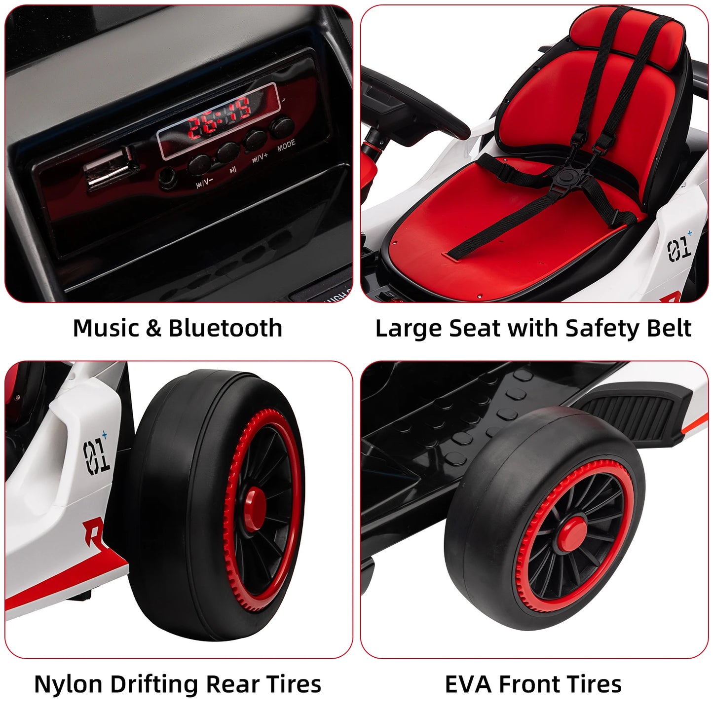 High Speed Electric Go Kart for Kids 24V7Ah Battery Pedal Drift Kart with Two 150W Motors Ride on Toys for Kids Ages 6+