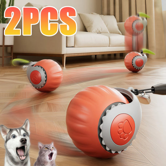 New Cat Interactive Ball Toy Automatic Rolling Ball with Tail Rechargeable Smart Pet Interactive Toy Intelligent Mouse for Cat
