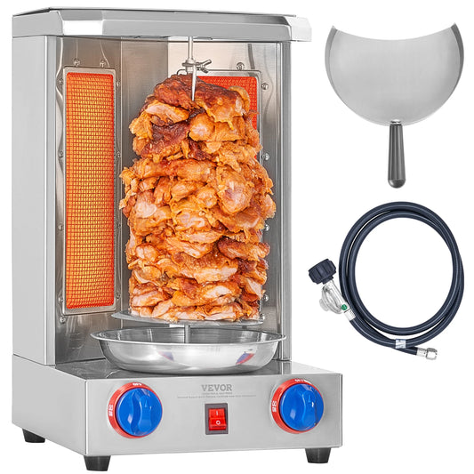 VEVOR Shawarma Grill Machine13 lbs Chicken Shawarma Cooker Gas Vertical Broiler Gyro Rotisserie Oven Doner Kebab for Home FREE Shipping